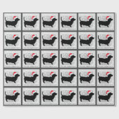 Festliche Dackel Name des Hundes Geschenkpapier (Flach)