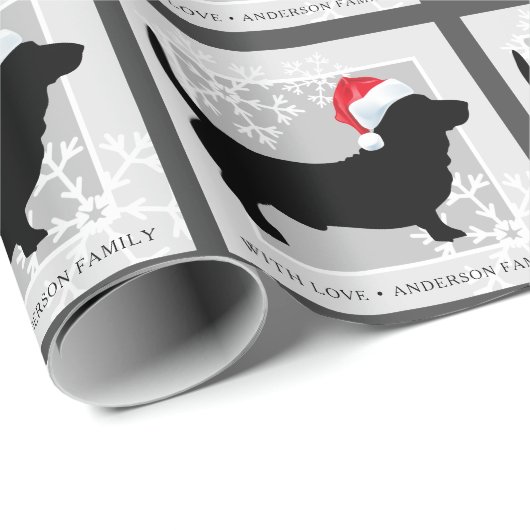 Festliche Dackel Name des Hundes Geschenkpapier (Rolleneckpunkt)