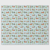 Festliche Dackeln im Schneemuster Geschenkpapier (Flach)