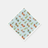 Festliche Dackeln im Schneemuster Serviette (Ecke)