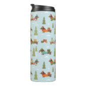 Festliche Dackeln im Schneemuster Thermosbecher (Nach rechts gedreht)