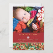 Festliche Daisies Holiday Foto Geburtsankündigung Feiertagskarte (Vorderseite)