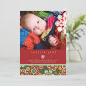 Festliche Daisies Holiday Foto Geburtsankündigung Feiertagskarte (Stehend Vorderseite)