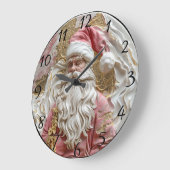 Festliche Darstellung des Weihnachtsmannes Große Wanduhr (Winkel)