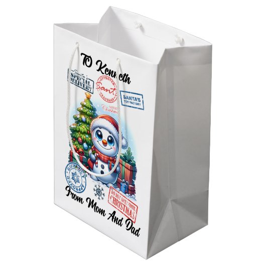 Festliche Dekorationen Mittlere Geschenktüte (Rückseite Schrägansicht)