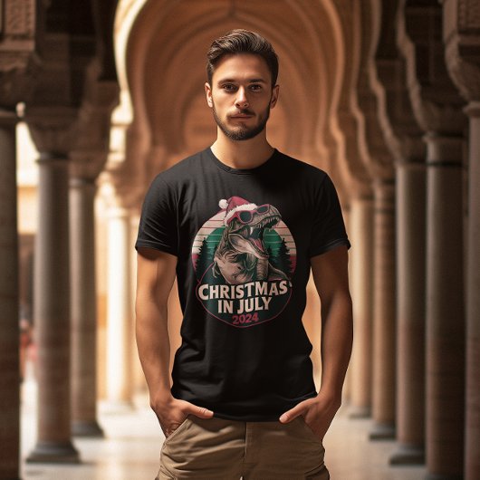 Festliche Dino-Aufkleber: Jurassic Santa T-Shirt