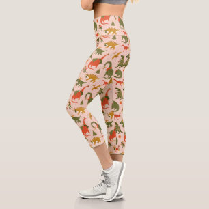 Festliche Dinosaurier Weihnachtsbaum Urlaubsmuster Capri Leggings