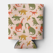 Festliche Dinosaurier Weihnachtsbaum Urlaubsmuster Dosenkühler (Vorderseite)