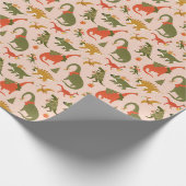 Festliche Dinosaurier Weihnachtsbaum Urlaubsmuster Geschenkpapier (Ecke)
