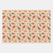 Festliche Dinosaurier Weihnachtsbaum Urlaubsmuster Geschenkpapier Set (Vorderseite 3)