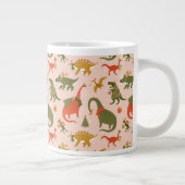 Festliche Dinosaurier Weihnachtsbaum Urlaubsmuster Jumbo-Tasse (Rechts)