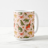 Festliche Dinosaurier Weihnachtsbaum Urlaubsmuster Kaffeetasse (VorderseiteRechts)