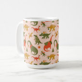 Festliche Dinosaurier Weihnachtsbaum Urlaubsmuster Kaffeetasse (Vorderseite Links)