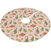 Festliche Dinosaurier Weihnachtsbaum Urlaubsmuster Polyester Weihnachtsbaumdecke (Schrägansicht)