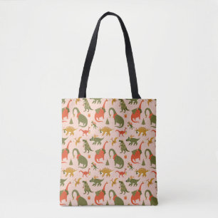 Festliche Dinosaurier Weihnachtsbaum Urlaubsmuster Tasche
