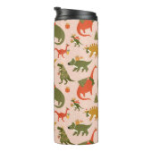 Festliche Dinosaurier Weihnachtsbaum Urlaubsmuster Thermosbecher (Nach rechts gedreht)