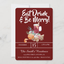 Festliche Drinks Party essen Drink & Sei fröhlich! Einladung