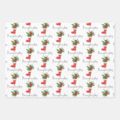 Festliche Drinks Strumpf Frohe Weihnachtsschrift Geschenkpapier Set (Vorderseite 3)