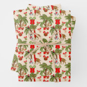 Festliche Dschungeltiere Party Weihnachten Geschenkpapier Set (Beispiel)