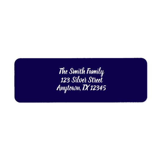 Festliche dunkelblaue Weihnachtsadressen-Aufkleber (Vorne)