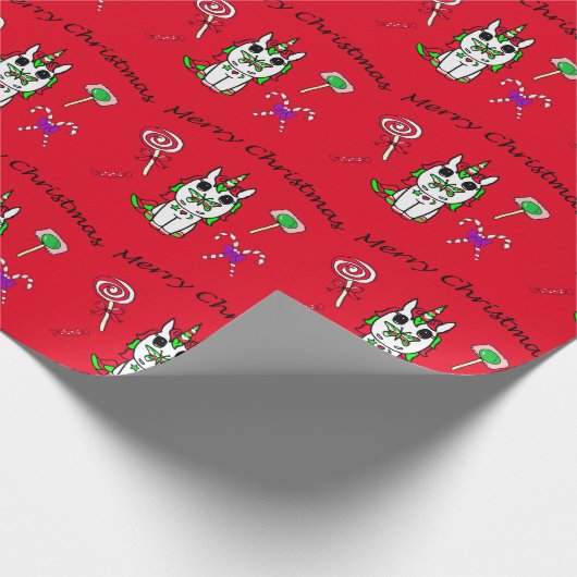 Festliche Einhörner und Weihnachtslieder Weihnacht Geschenkpapier (Ecke)