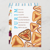 Festliche Einladung von Purim Hamentashen (Vorne/Hinten)