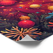 Festliche Elche mit Weihnachtsgeschmack dekoriert Poster (Ecke)