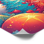 Festliche Elche mit Weihnachtsgeschmack dekoriert Poster (Ecke)