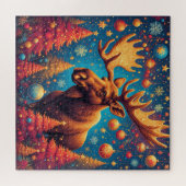 Festliche Elche mit Weihnachtsgeschmack dekoriert Puzzle (Horizontal)