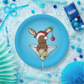 Festliche Elche Weihnachtsbuch-Teller Pappteller (Party)