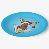 Festliche Elche Weihnachtsbuch-Teller Pappteller (Schrägansicht)