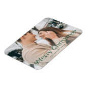 Festliche Elegance Grün Frohe Weihnachten Foto Magnet (Linke Seite)
