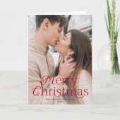 Festliche Elegance Rotes Weihnachtsfest Foto Feiertagskarte (Vorderseite)