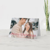 Festliche Elegance Rotes Weihnachtsfest Foto Feiertagskarte (Vorderseite)