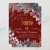 Festliche elegante Blume, zauberhafter Weihnachtsm Einladung (Vorne/Hinten)