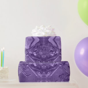 Festliche Elegante Script Moderne Lila Weihnachten Geschenkpapier