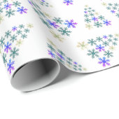 Festliche Elegante Snowflake Weihnachtsbaummuster Geschenkpapier (Rolleneckpunkt)