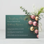 Festliche Elegante Weihnachts-Party Einladung (Stehend Vorderseite)