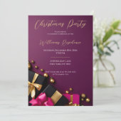 Festliche Elegante Weihnachts-Party Einladung (Stehend Vorderseite)