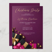 Festliche Elegante Weihnachts-Party Einladung (Vorne/Hinten)