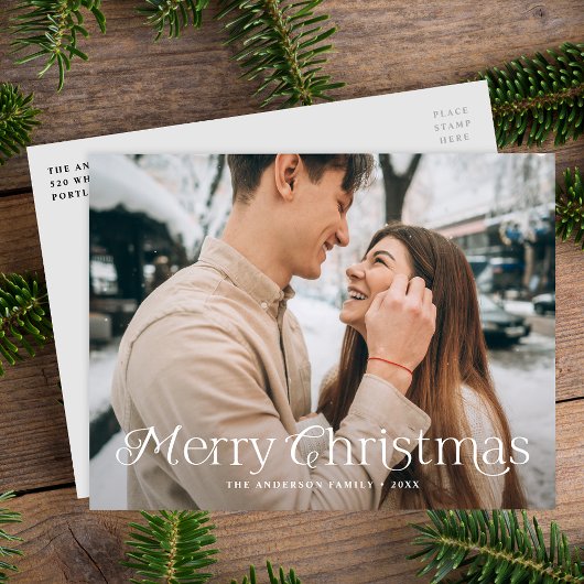 Festliche Eleganz Frohe Weihnachten Foto