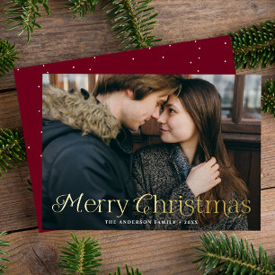 Festliche Eleganz Frohe Weihnachten Foto Folien Feiertagskarte