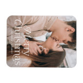 Festliche Eleganz Frohe Weihnachten Foto Magnet (Horizontal)