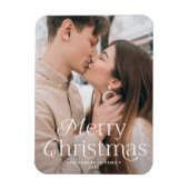 Festliche Eleganz Frohe Weihnachten Foto Magnet (Vertikal)