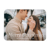Festliche Eleganz Frohe Weihnachten Foto Magnet (Horizontal)