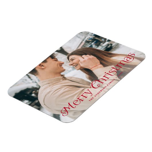 Festliche Eleganz Frohe Weihnachten Foto Magnet (Linke Seite)