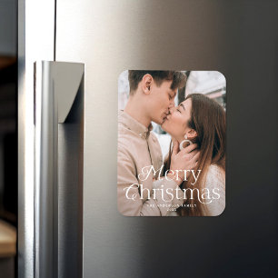 Festliche Eleganz Frohe Weihnachten Foto Magnet