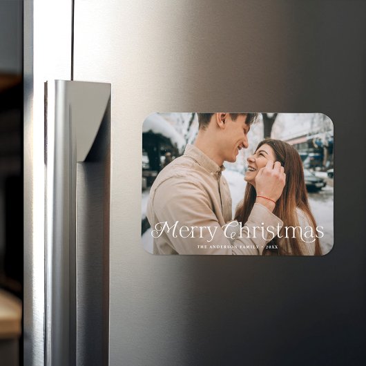 Festliche Eleganz Frohe Weihnachten Foto Magnet