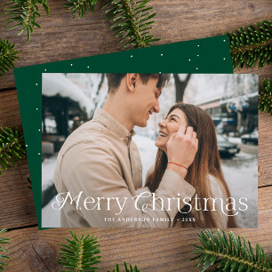 Festliche Eleganz Frohe Weihnachten Grüne Foto