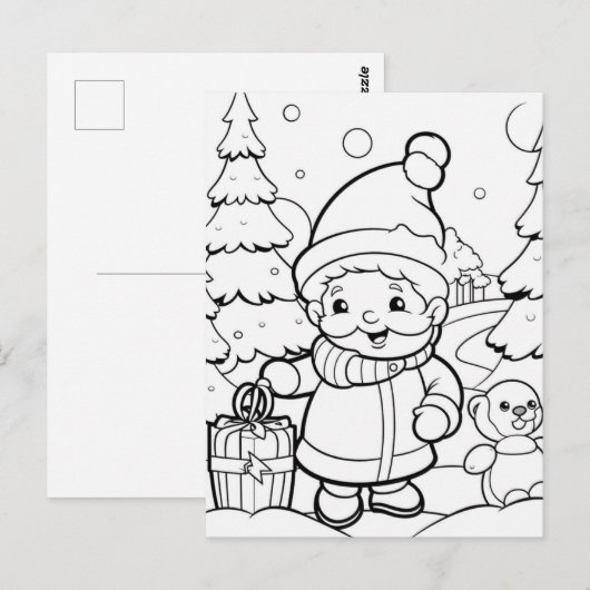 Festliche Elf-Kinder-Färbung Postkarte (Vorne/Hinten)